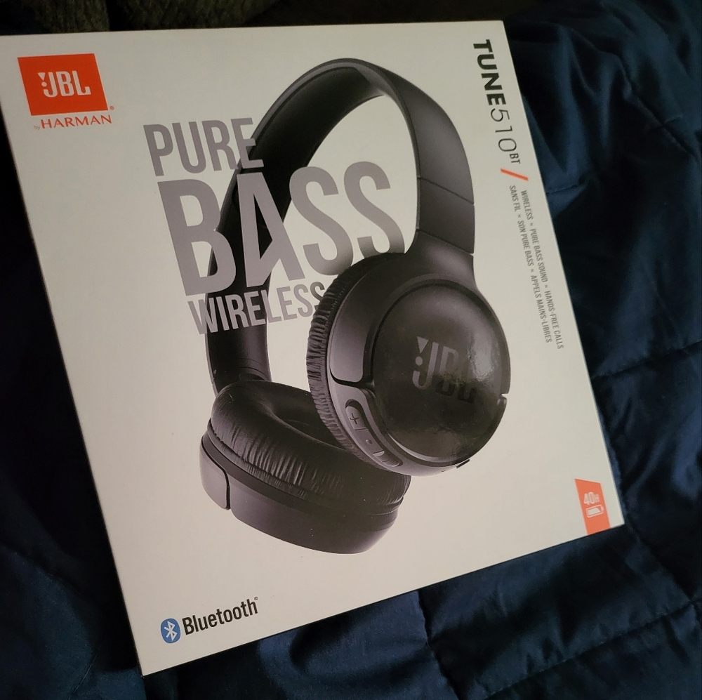 JBL Tune 510BT: Wireless On-Ear Headphones with Purebass Sound - Black
